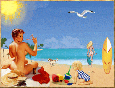Plaża kobieta dzieci